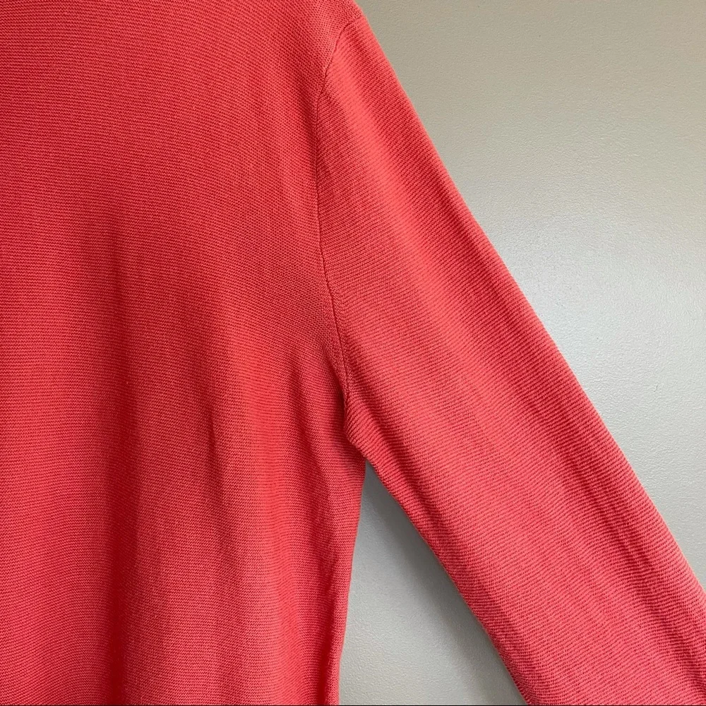 J.Crew Men's Cotton Crewneck Sweater in‎ Garter Stitch Size Large Red Orange